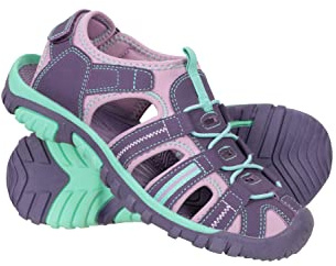 Mountain Warehouse Bay Kids Shandals - Neoprene Lined Sandal Shoes with Adjustable Straps - For Spring Summer Walking, Travelling & Outdoors Grape Junior Shoe Size 1