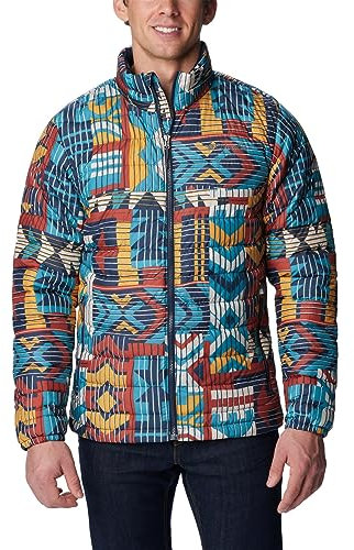 Columbia Powder Lite Herrenjacke, Rot (Warp Red Pathways), Größe XXL, 2X