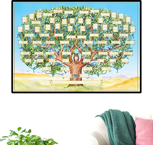 Abonda Grafici per albero genealogico da compilare, 58,4 x 88,9 cm, immagine per albero genealogico di famiglia di 6 generazione, regalo per membri della famiglia
