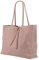 SH Leder ® Damen Echt Rindleder Shopper in Querformat mit Innentasche in vielen Farben Schultertasche Henkeltasche 30x37cm Maja G514 (Nude)