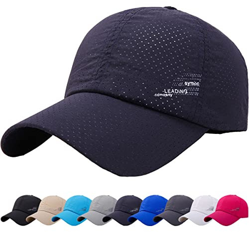 DURINM Cappello da Baseball Traspirante Cappellino Uomo con Visiera Origins Baseball Cotone Cappello Uomo Cappello da Donna Estivo Protezione UV per Sport (Blu Scuro)