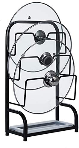 XCC Estante de la Tapa 304 de Acero Inoxidable de la Pared de Montaje aéreo Perforado Mueble de Cocina Cubierta del pote de Almacenamiento Sentado Shelf (Color : Nero)