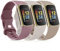 Pack 3 Straps Compatible with Fitbit Charge 5 Strap for Women Men,Soft Adjustable Sport Replacement Wristband Only for Fitbit Charge 5 Straps(Small,Starlight/MilkTea/Violet Smoke)