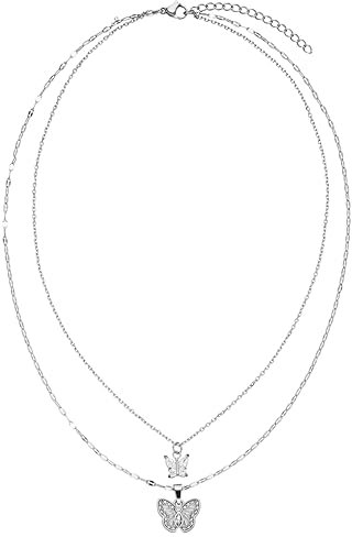Purelei® Magical Butterfly Kette (Silber) – Halskette aus langlebigem Edelstahl – Wasserfeste Damen Kette – Geschenk für Freundin – Modeschmuck für deinen individuellen Look
