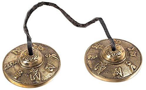 Lrtzizy TibéTains Cymbales Cloches de MéDitation Cloches de Carillon de MéDitation de 6,5 Cm, Cloche de Yoga de MéDitation pour Instrument de Percussion