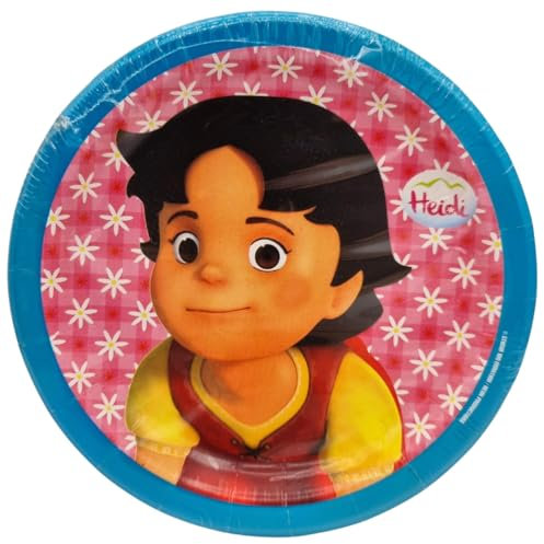 BeenSmile, HEIDI 8 Teller 18 cm, Einwegteller für Kindergeburtstage, Artikel zur Dekoration von Themenpartys
