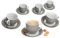 MamboCat Variant Grau Kaffeetassen mit Untertassen für 6 Personen I farbige Porzellan-Set für Frühstück & Kaffee I Je 6x Teetassen 200ml & Untertassen I schickes Geschirr für Zuhause