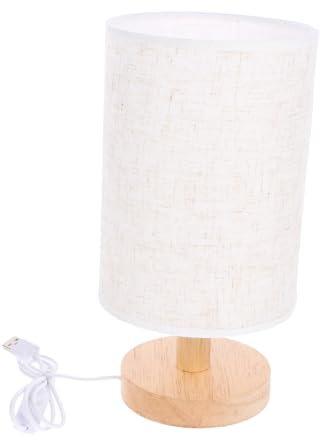 Artibetter Schreibtischlampe usb tischleuchte light tablelamp die leselampe bettlampe klemmleuchte Bettlampen Lampen für Schlafzimmer hölzern Base schmücken Nachtlicht Einrichtung Stoff