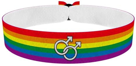LGBTQ Rainbow Gay Symbols Stoffarmband - Wasserfestes Satin Armband - Handgefertigtes Armband für Vielfalt - Pride Schmuck - Unisex Armband - Buntes Freundschaftsarmband - Aktivismus Armband
