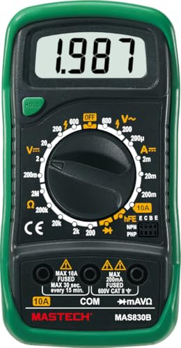 MASTECH MAS830B MAS830L MAS838 Digital Multimeter Display 2000 counts;Continuity Buzzer Less than 70 ±30ΩLow Battery Display(MAS830B), GL-MAS830B