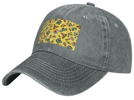 Fxuyyok Auto und Fahrrad gewaschener Cowboy-Baseball, verstellbare Baseballkappe, für Herren und Damen, Outdoor-Sport, lässige Kappe, grau, One size