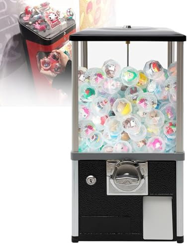 ZHIXUMM MáQuina Expendedora De Chicles De Burbujas para CáPsulas De Chicles, Dulces O Nueces De 1,26 Pulgadas, MáQuina Dispensadora De Chicles Independiente para NiñOs,Black