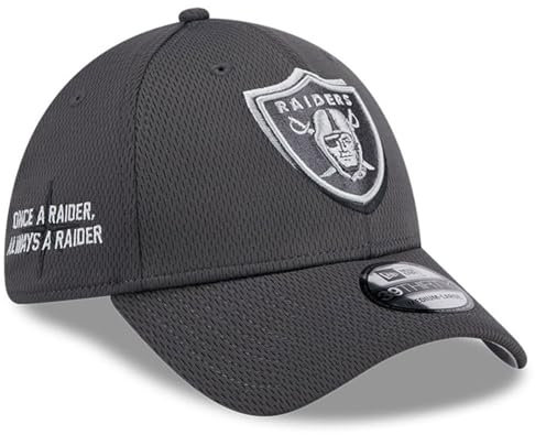 New Era 39Thirty NFL24 Draft Raiders Cap Basecap Baseballcap Fullcap NFL-Cap Curved Brim Las Vegas (S/M (54-57 cm) - grau)