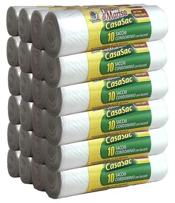 CSC – Bolsas de basura de 110 l con lazos, 240 unidades, bolsas de basura grandes para recogida selectiva exterior interior, bolsas de basura de 70 x 110 cm, antiagujeros – Bolsas de basura de 24