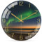 WONZOM Borealis Wall Clock, Small Modern Black and Gold Kitchen Clock, Unusual Silent Wall Clocks for Living Room Bedroom Bathroom Office, 8 Inch