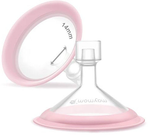 Protectores Maymom MyFit de 14 mm, serie Pano; compatible con extractor de leche Medela - PersonalFit, Freestyle, Harmony, Maxi, conector flexible de estilo libre; conecta Maymom un conector
