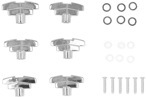 FLEXMAN 6 Botones de Clavija de Afinación de Guitarra, Cabezales de Afinador en Forma de T de Aleación de Zinc de Repuesto para Guitarras Eléctricas, Guitarras Acústicas (Argent)