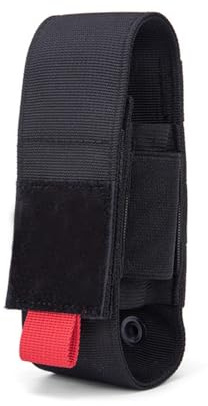 Molle Flashlight Holster, Torch Holder with Side Elastic Storage Tool Holder Pouch for Duty Belt Vest Chest Rig