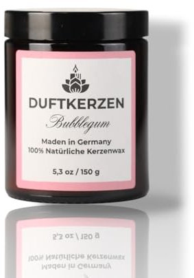 Glomia - Candle - Duftkerze im Glas - 100% Natürliche Wachs - Kerze mit Längere Brenndauer 150g bis zu 90 Stunden - Perfekte Geschenke für Frauen (Bubblegum)