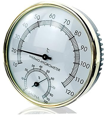 GAROZATION Analoges Hygrothermograph Thermometer Für Sauna Und Innenräume Kleiner Feuchtigkeits Und Temperaturmessgerät Mit Präzisem Sensorzeiger Robustes Material Ablesbares Zifferblatt