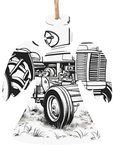 Cartoon Traktor Druck Holz Weihnachtsschmuck für Handwerk Weihnachtsschmuck Anhänger Dekorationen
