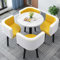 FREUPGU Kleiner Besprechungstisch, Küchentisch Mit Stühlen, Dining Table Set 4 Chairs, Platzsparende Möbel, 1 Tisch Mit 4 Stühlen, für Wohnzimmer, Balkon, Café(Yellow,70x75cm/27.6x29.5in)