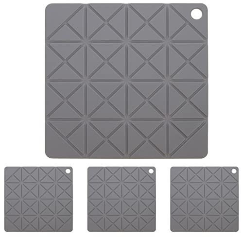 Garneck Presina Da Banco - 4 Pezzi Presina Isolante Cuscinetto in Silicone Sottopentola Sottopentola Multifunzione Tappetino Riutilizzabile Per Piatti Caldi