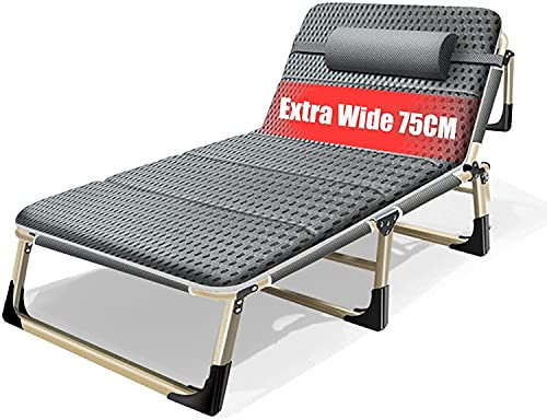 SJHDHDA Übergroße Sonnenliege im Freien faltbares Bett, tragbares Campingbett, das flach liegen kann, Büro Zero-Grenze Liege Lounge Stuhl, Garten Courtyard Swimming Pool Beach Lounge Stühle Learned