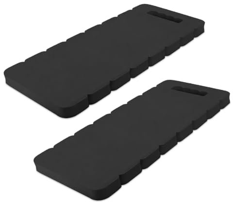 BNGXR 2 Stück Garten Kniekissen, Sitzkissen, Schaumstoff Garten Knieschoner, Sitz Unterlage, Dicken Kniepolster für Gartenarbeit, Babybad, Yoga, Werkstatt, Knie-Matte, 41 x 19 x 2 cm,Schwarz
