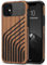 TENDLIN Kompatibel mit iPhone 11 Hülle Holz und Carbon Textur Design Leder Hybrid Handyhülle (Haaransatz)