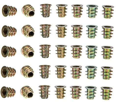 iplusmile 100 Stück Trapezmutter Holzbearbeitung Dübellehre Schrauben Und Muttern Bohrer Möbelbefestigungsverbinder Bolzen Nietmuttern Vorrichtung Rändelmutter Nuss Zinklegierung Colorful