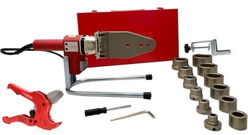 ROTHENBERGER Industrial Muffenschweißgerät (20 mm, 25 mm, 32 mm, 40 mm, 50 mm, 63 mm) im Koffer +++ Kunststoff-Rohrschere Ø 42 mm | Schweißgerät für Rohre, Muffen und Formstücke