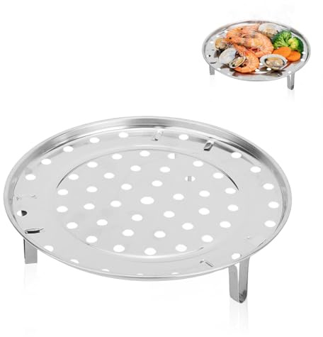 Kukyller Steamer Rack,Cooking Rack Round 304 Stainless Steel Steam Holder Shelf for Pots Pans Crock Pots (Medium diameter 24cm)