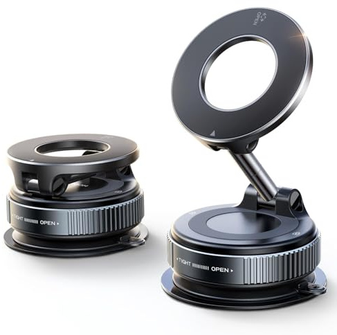 Vacuum Magnetic Phone Holder for Car for Dacia Duster 2013-2017 (facelift 2013), Suction Phone Mount 360° Rotatable Foldable Mobilephone Car Mount Accessories,Black