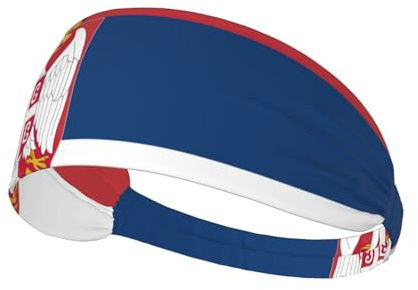 Schweißbänder mit Flagge von Serbien, verstellbares Haarband für Basketball, Fitness, Leichtathletik, Fußball, Yoga