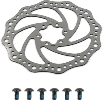 1 Stück Fahrrad Bremsscheibe 6 holes 160mm mit Schrauben | Fahrrad Scheibenbremsen Centerlock Werkzeug Bremsscheibe für Mountainbike Rennrad Reiten
