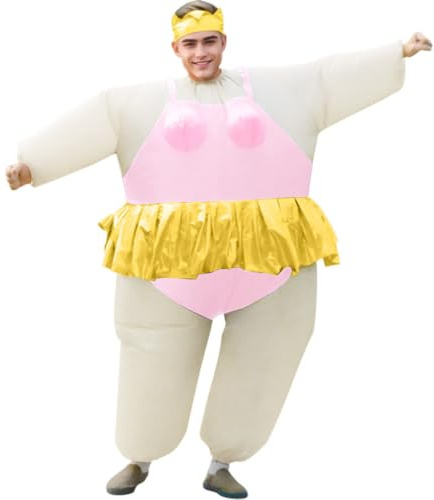 Genérico Aufblasbares Ballerina-Kostüm für Erwachsene, lustiges Kostüm, aufblasbares japanisches Kostüm für Karneval, Ballett, Fatsuit Tänzerin