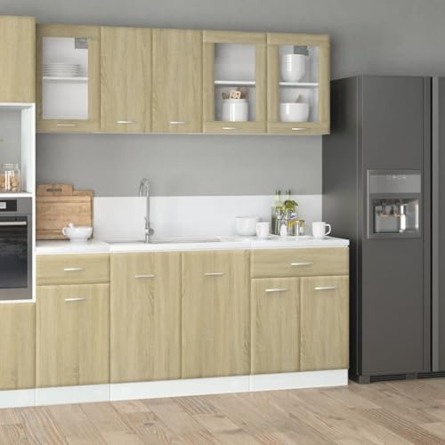 Refined 4-TLG. Küchenschrank-Set Lyon Sonoma-Eiche Holzwerkstoff