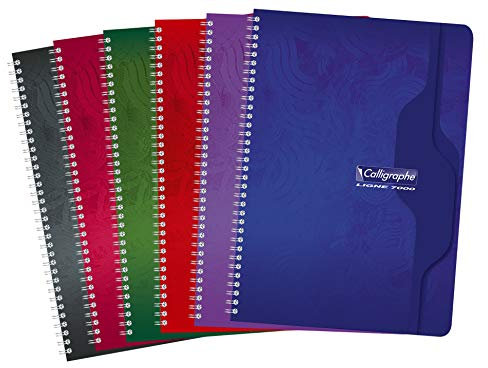 Calligraphe 2406C Un Cahier à Spirale (une Marque de Clairefontaine) - A4 21x29,7 cm - 100 Pages Grands Carreaux - Papier Blanc 70 g - Couverture Carte Recyclée Vernie - Couleur Aléatoire