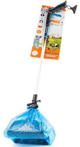 HandiScoop Easy Reach Dog Pooper Scooper with Long Handle and Easy Squeeze Trigger 85cm/33”. Handheld Dog Poo Picker, Lightweight Animal Waste Picker for Dogs and Cats, Outdoor Garden Litter Grabber