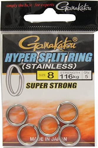 Gamakatsu Hyper Split Ring Black Nickel Sprengringe, Größe:8