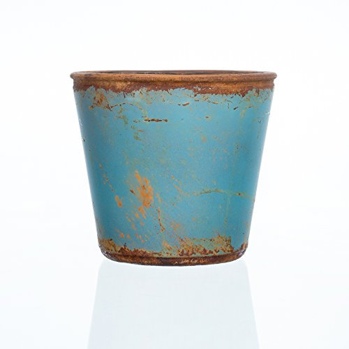 Sandra Rich Glasblumentopf Vintage blau 12 cm Ø 13 cm