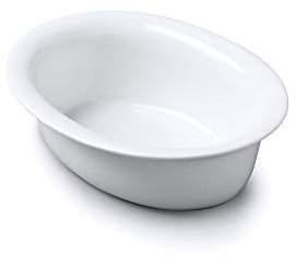 Wm Bartleet & Sons Traditional Porcelain Individual Serving Oval Pie Crust Dish, 18cm – White