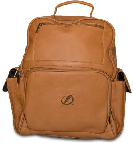 Pangea Brands NHL Tan Leder Großer Computer Rucksack, Herren, Tampa Bay Lightning
