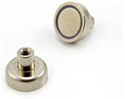 N42 Neodymium Pot Magnet for DIY, Engineering, Manufacturing, Hanging and Holding Applications - 20mm dia x 14mm tall x M4 thread - 18.3kg Pull