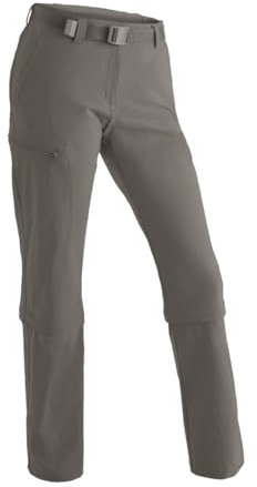 Maier Sports Arolla, Damen Wanderhose, Wasserabweisende Outdoorhose für Trekking und Hiking, Praktische Zipp-off-Funktion, PFC-frei, mSTRETCH pro 4 & Dryprotec, Braun, 17 (W26/L29)