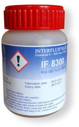 Interflux Flussmittelgel 8300 halogenfrei für Rework Viskosität 210kcps REL0 Dose 100cc