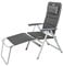 Campingstuhl Grenoble Lehne 7-Fach verstellbar Gartenstuhl belastbar bis 120 Kg + Fussteil + Nackenkissen