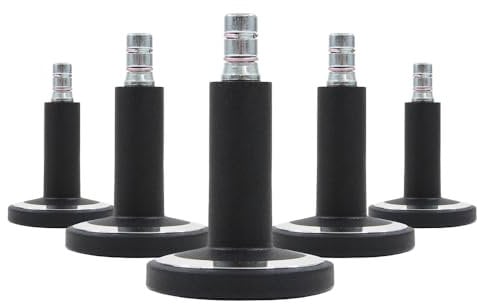 hjh OFFICE 619043 Bodengleiter Bürostuhl STATO-M, Stift 11mm Schwarz/Chrom robuste Gleiter für weiche Böden
