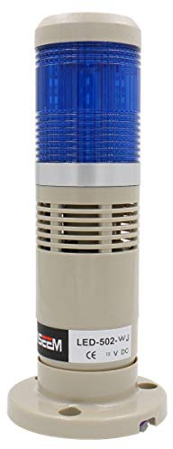 Heschen Signalleuchte Tower Stack Light 12V DC Industrial Buzzer Blue LED Alarm Blinklicht